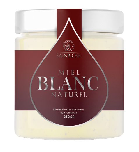 Pot 250g miel blanc Kirghizistan Sainbiose